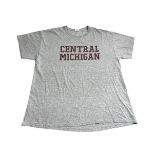 Faded Oversized College T-Shirt Central Michigan University Heather Gray XL